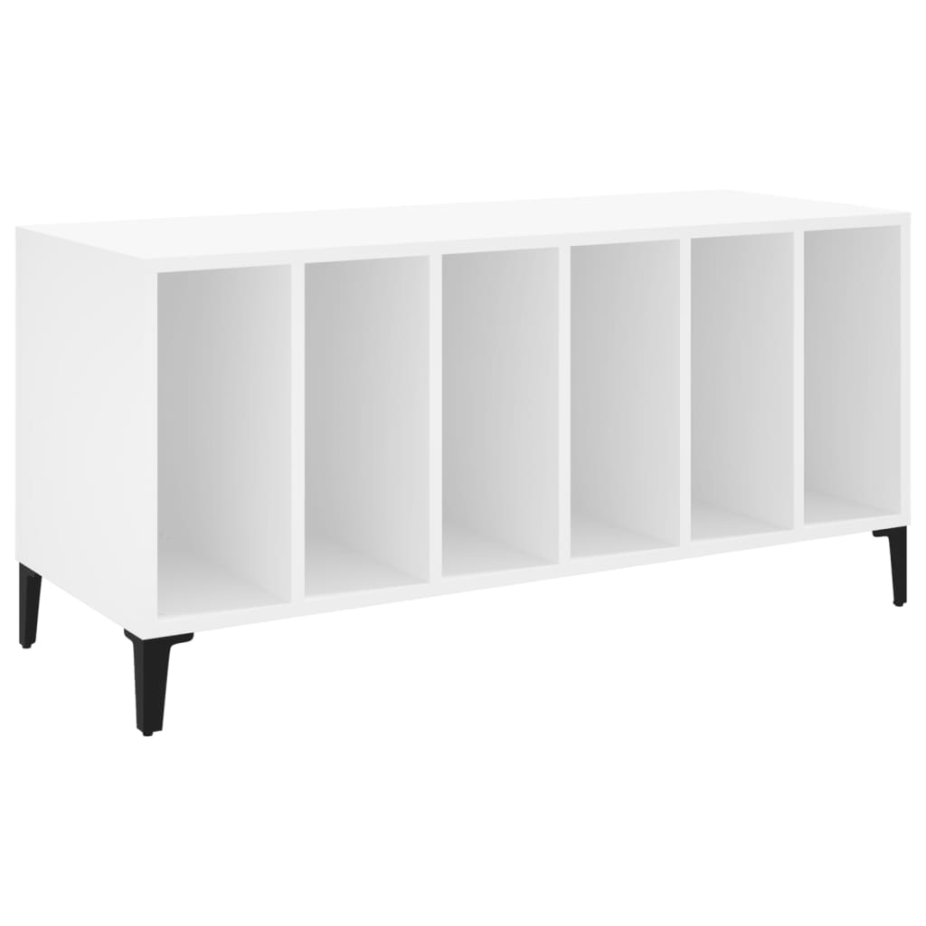 Platenkast 100x38x48 cm bewerkt hout wit is nu te koop bij PeponiXL, paradijselijk wonen!