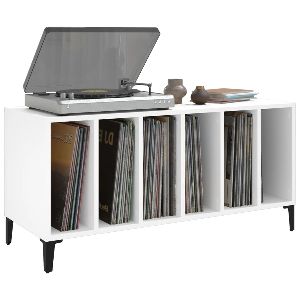 Platenkast 100x38x48 cm bewerkt hout wit is nu te koop bij PeponiXL, paradijselijk wonen!