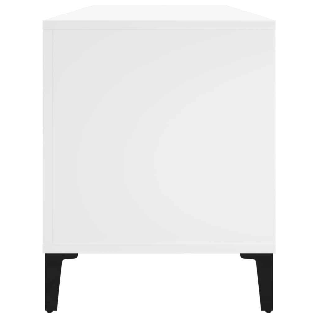 Platenkast 100x38x48 cm bewerkt hout wit is nu te koop bij PeponiXL, paradijselijk wonen!