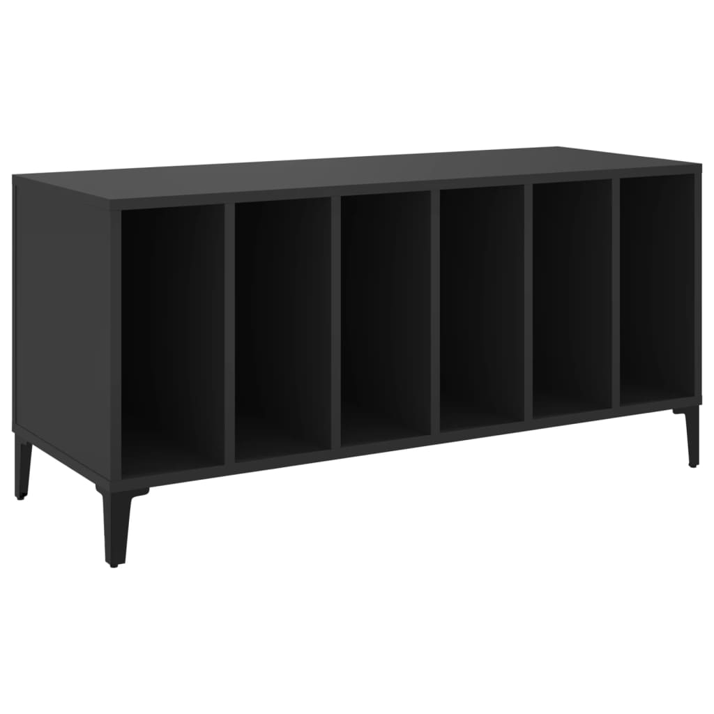 Platenkast 100x38x48 cm bewerkt hout zwart is nu te koop bij PeponiXL, paradijselijk wonen!