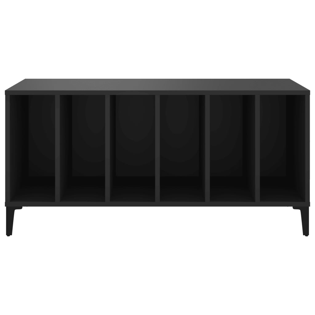 Platenkast 100x38x48 cm bewerkt hout zwart is nu te koop bij PeponiXL, paradijselijk wonen!