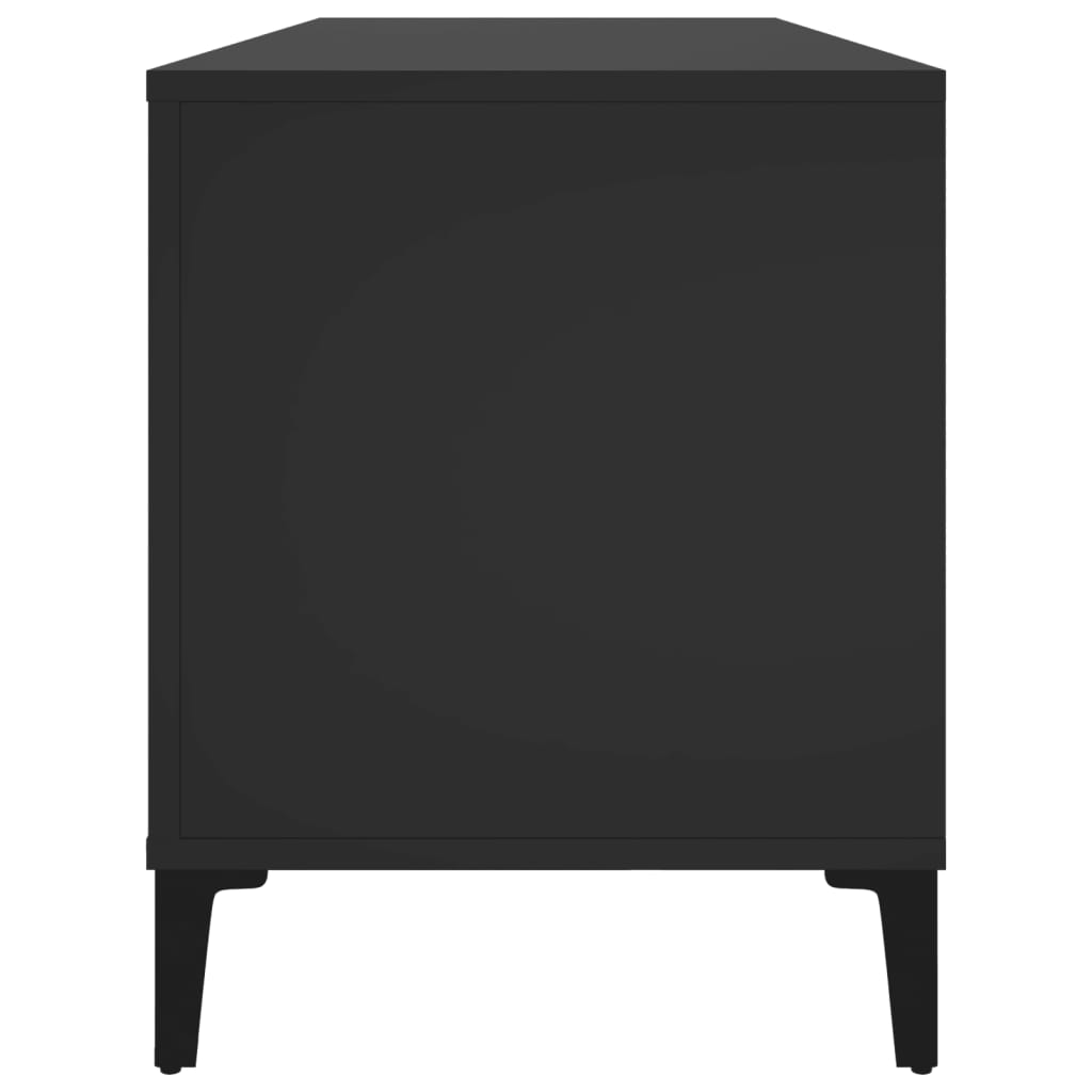 Platenkast 100x38x48 cm bewerkt hout zwart is nu te koop bij PeponiXL, paradijselijk wonen!