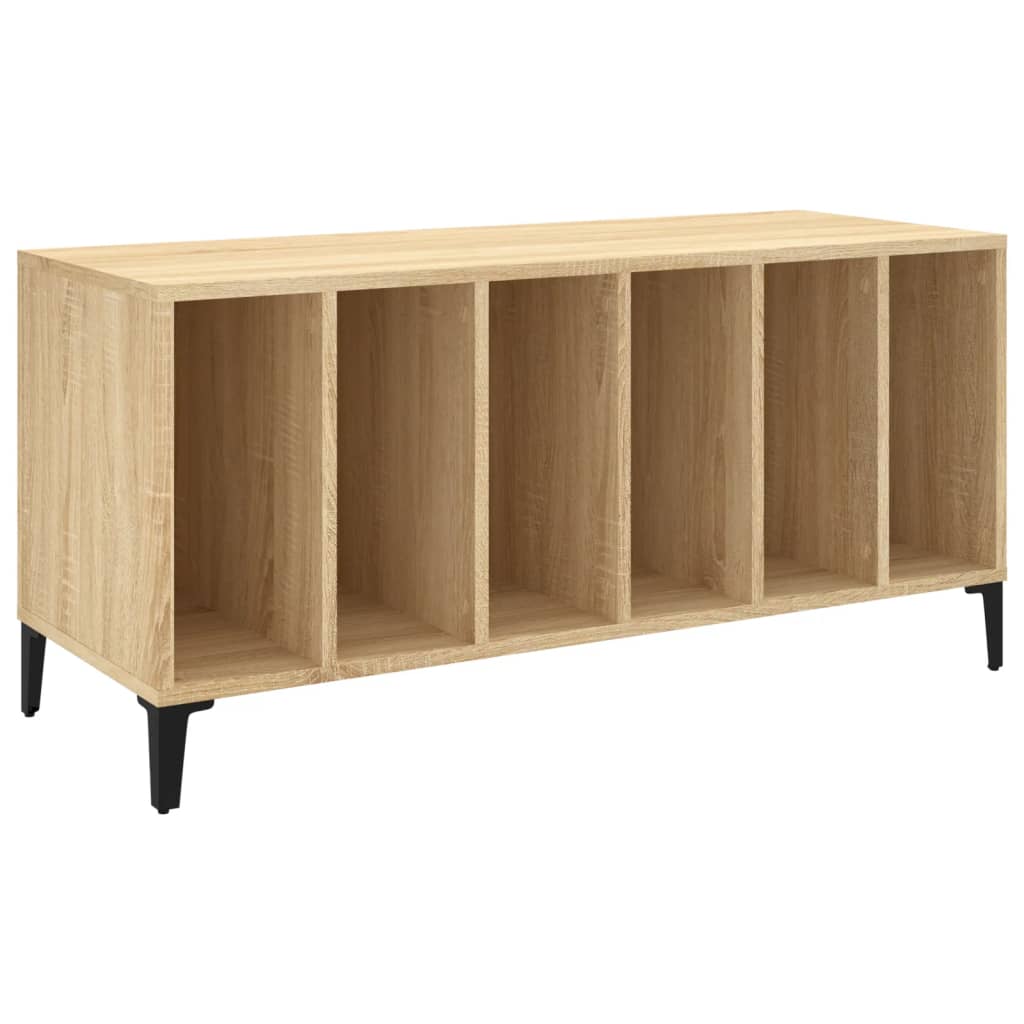 Platenkast 100x38x48 cm bewerkt hout sonoma eikenkleurig is nu te koop bij PeponiXL, paradijselijk wonen!