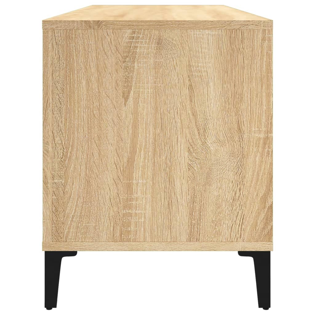 Platenkast 100x38x48 cm bewerkt hout sonoma eikenkleurig is nu te koop bij PeponiXL, paradijselijk wonen!