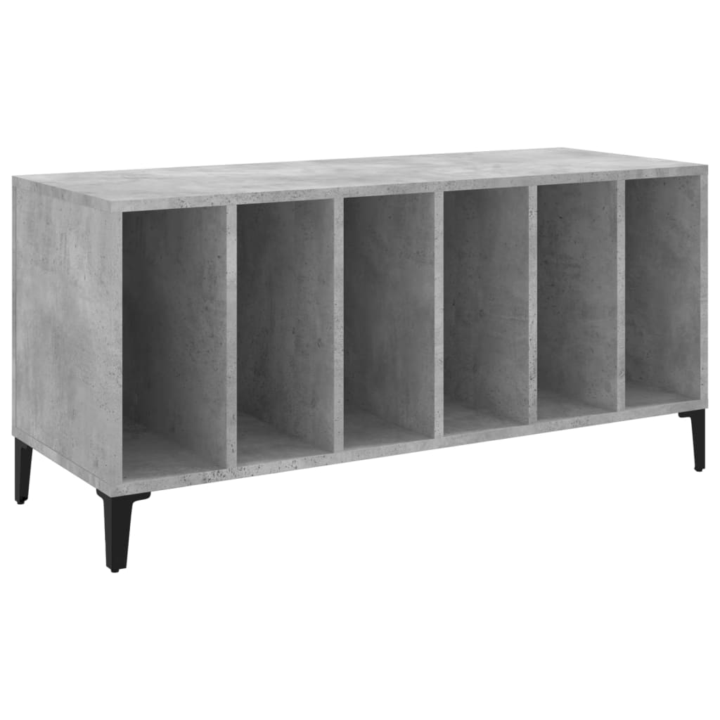 Platenkast 100x38x48 cm bewerkt hout betongrijs is nu te koop bij PeponiXL, paradijselijk wonen!