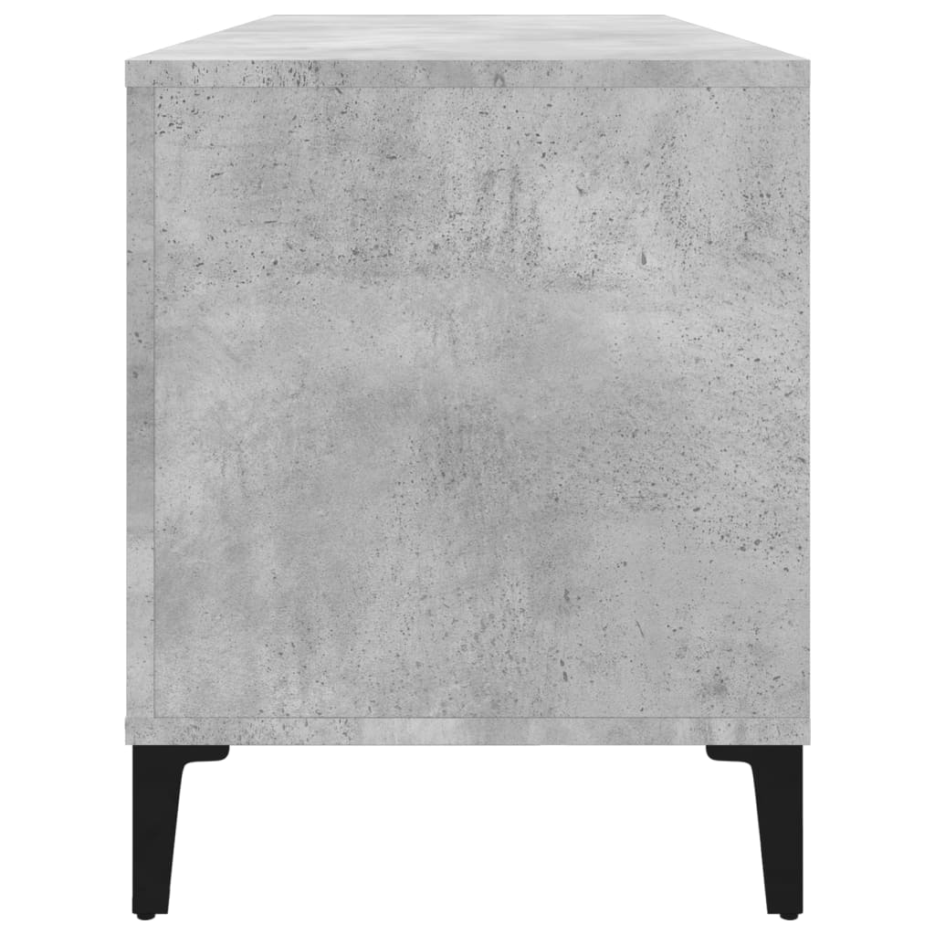 Platenkast 100x38x48 cm bewerkt hout betongrijs is nu te koop bij PeponiXL, paradijselijk wonen!