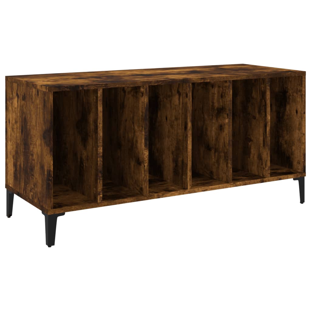 Platenkast 100x38x48 cm bewerkt hout gerookt eikenkleurig is nu te koop bij PeponiXL, paradijselijk wonen!