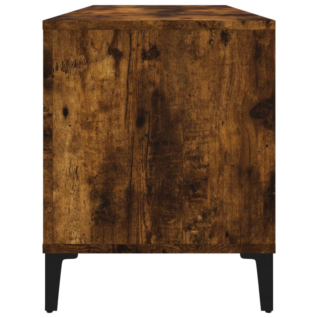Platenkast 100x38x48 cm bewerkt hout gerookt eikenkleurig is nu te koop bij PeponiXL, paradijselijk wonen!