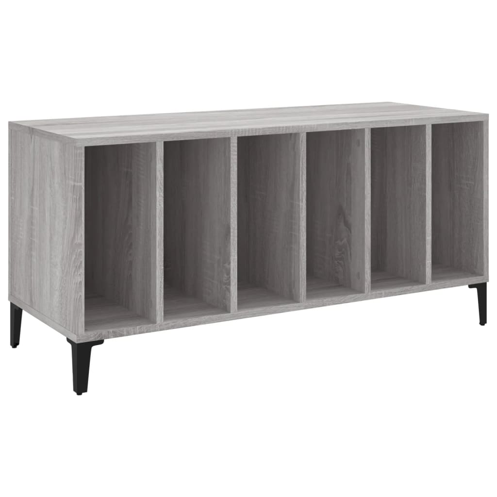 Platenkast 100x38x48 cm bewerkt hout grijs sonoma eikenkleurig is nu te koop bij PeponiXL, paradijselijk wonen!