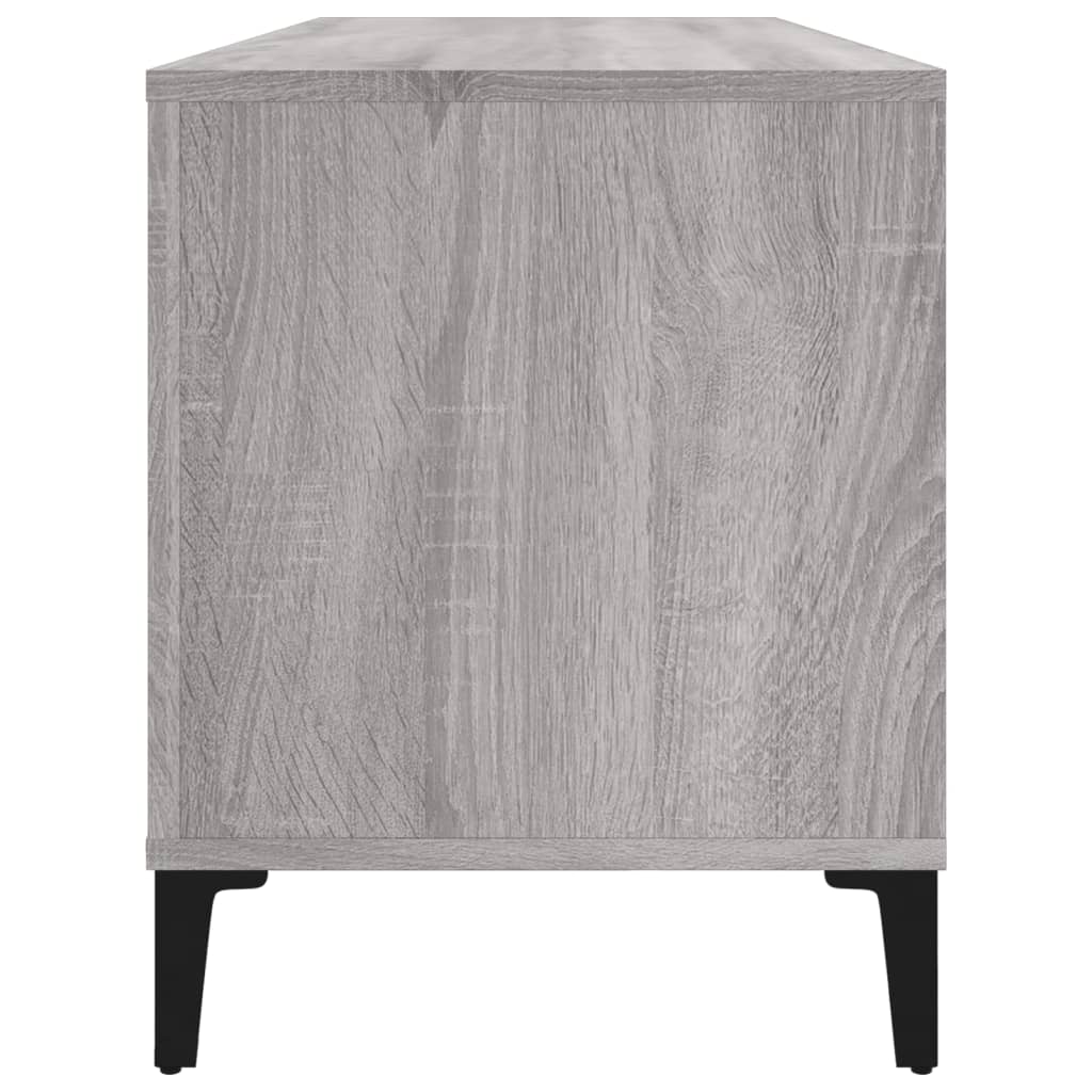 Platenkast 100x38x48 cm bewerkt hout grijs sonoma eikenkleurig is nu te koop bij PeponiXL, paradijselijk wonen!