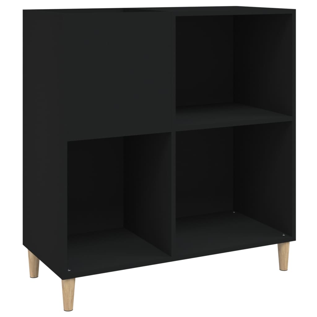 Platenkast 84,5x38x89 cm bewerkt hout zwart is nu te koop bij PeponiXL, paradijselijk wonen!