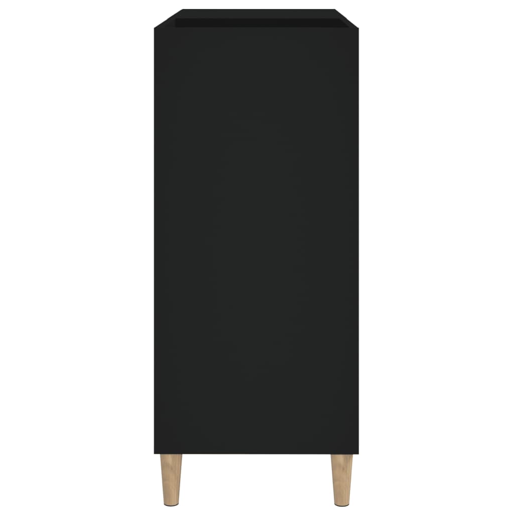 Platenkast 84,5x38x89 cm bewerkt hout zwart is nu te koop bij PeponiXL, paradijselijk wonen!