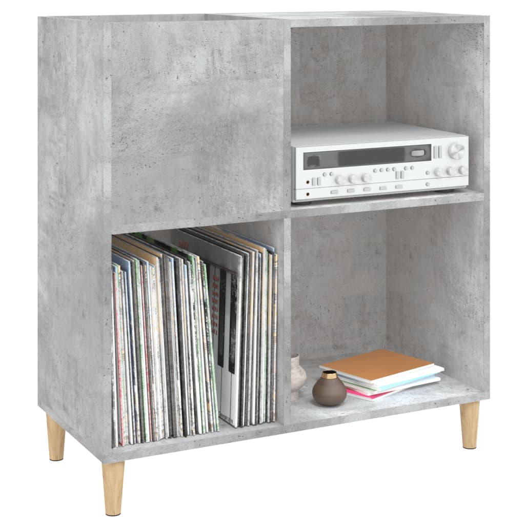 Platenkast 84,5x38x89 cm bewerkt hout betongrijs is nu te koop bij PeponiXL, paradijselijk wonen!