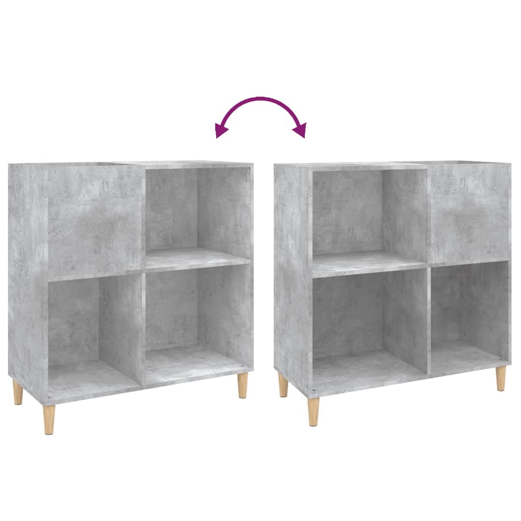 Platenkast 84,5x38x89 cm bewerkt hout betongrijs is nu te koop bij PeponiXL, paradijselijk wonen!
