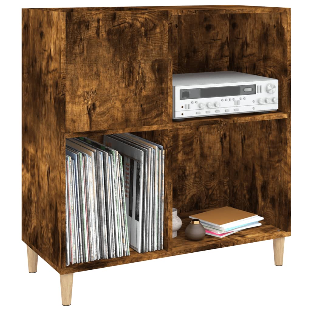 Platenkast 84,5x38x89 cm bewerkt hout gerookt eikenkleurig is nu te koop bij PeponiXL, paradijselijk wonen!