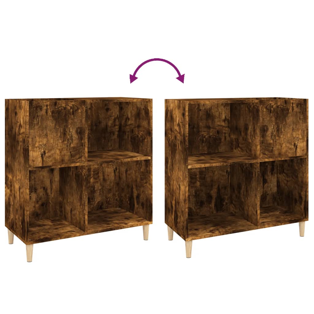 Platenkast 84,5x38x89 cm bewerkt hout gerookt eikenkleurig is nu te koop bij PeponiXL, paradijselijk wonen!
