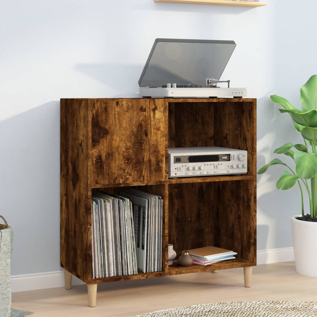 Platenkast 84,5x38x89 cm bewerkt hout gerookt eikenkleurig is nu te koop bij PeponiXL, paradijselijk wonen!