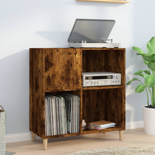 Platenkast 84,5x38x89 cm bewerkt hout gerookt eikenkleurig is nu te koop bij PeponiXL, paradijselijk wonen!