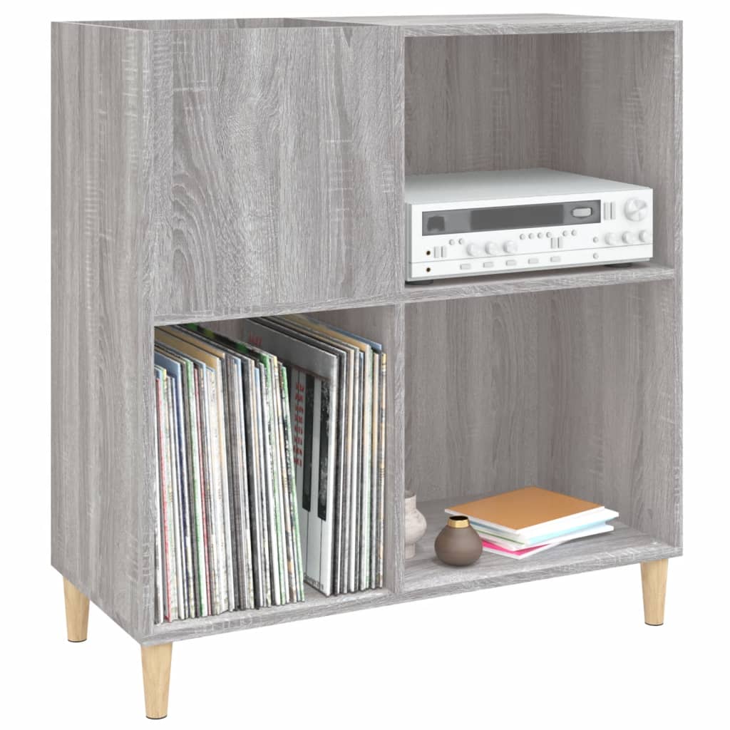 Platenkast 84,5x38x89 cm bewerkt hout grijs sonoma eikenkleurig is nu te koop bij PeponiXL, paradijselijk wonen!