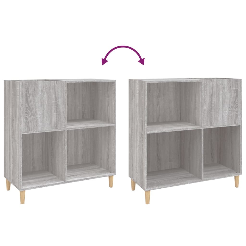 Platenkast 84,5x38x89 cm bewerkt hout grijs sonoma eikenkleurig is nu te koop bij PeponiXL, paradijselijk wonen!