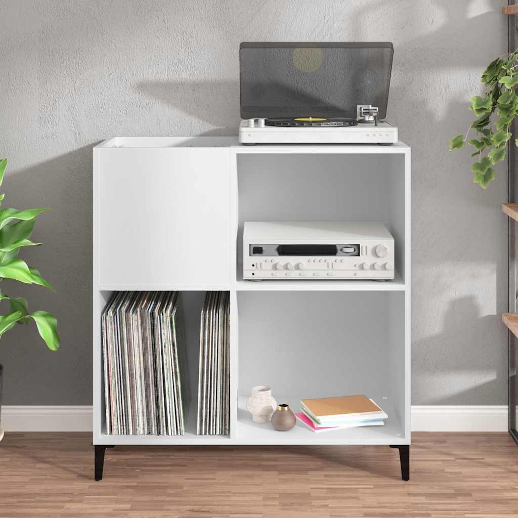 Platenkast 84,5x38x89 cm bewerkt hout wit is nu te koop bij PeponiXL, paradijselijk wonen!