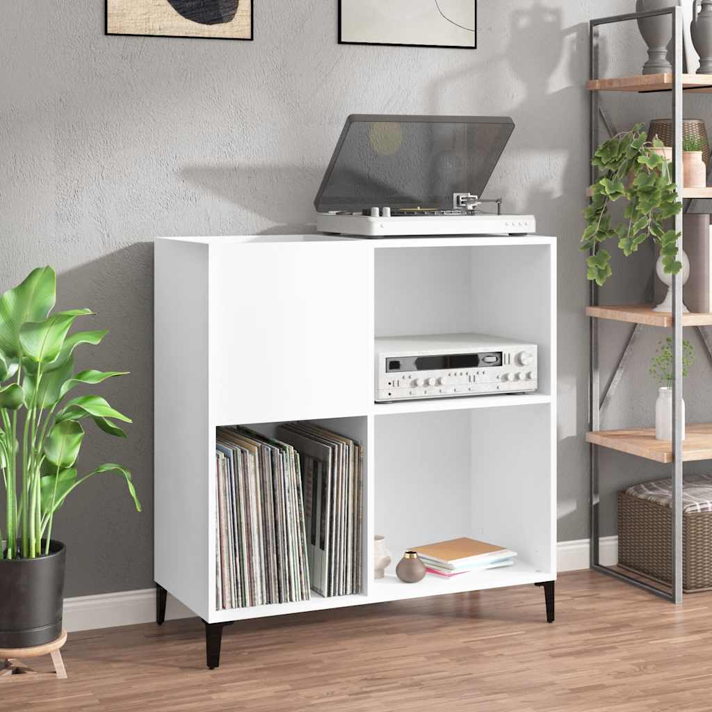 Platenkast 84,5x38x89 cm bewerkt hout wit is nu te koop bij PeponiXL, paradijselijk wonen!