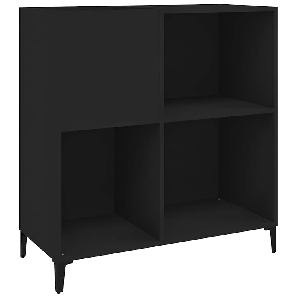 Platenkast 84,5x38x89 cm bewerkt hout zwart is nu te koop bij PeponiXL, paradijselijk wonen!