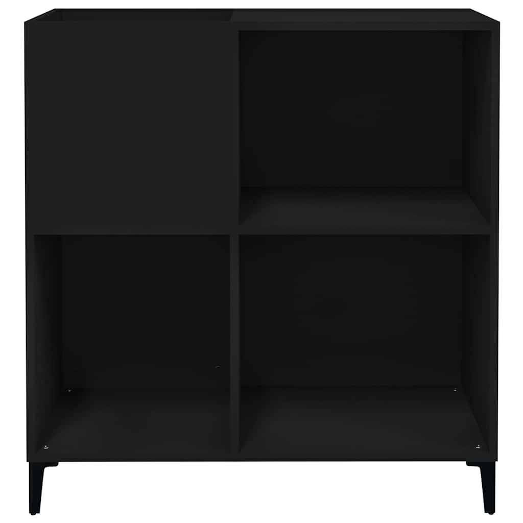 Platenkast 84,5x38x89 cm bewerkt hout zwart is nu te koop bij PeponiXL, paradijselijk wonen!