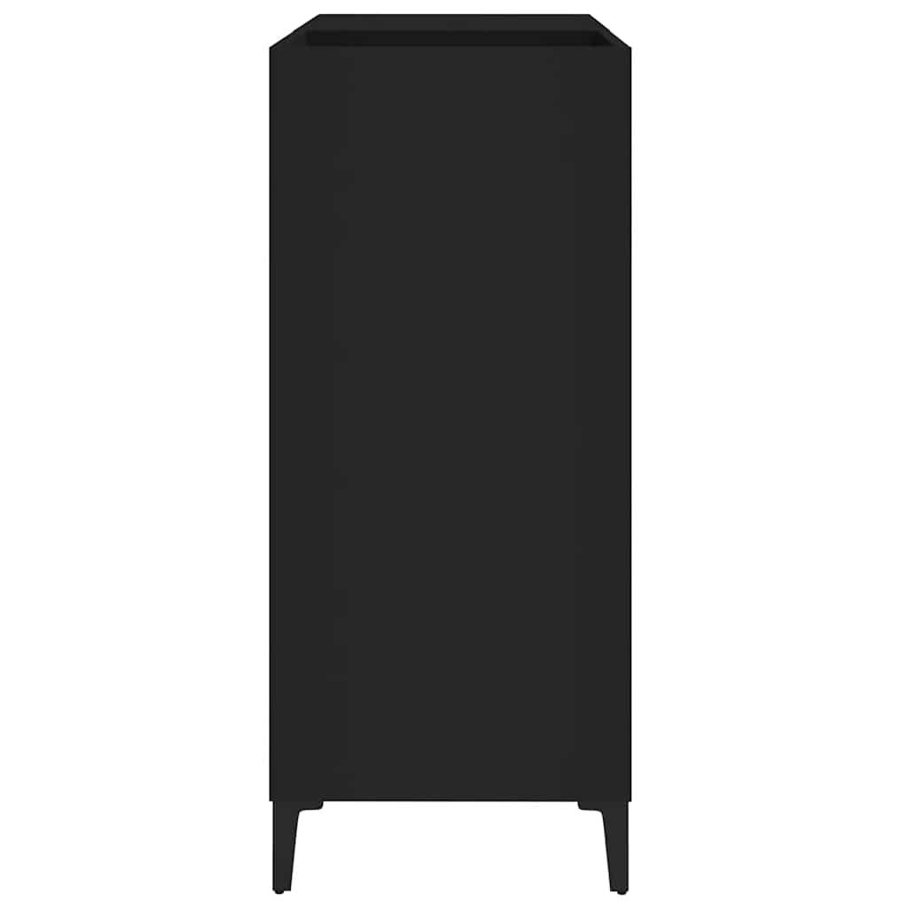 Platenkast 84,5x38x89 cm bewerkt hout zwart is nu te koop bij PeponiXL, paradijselijk wonen!