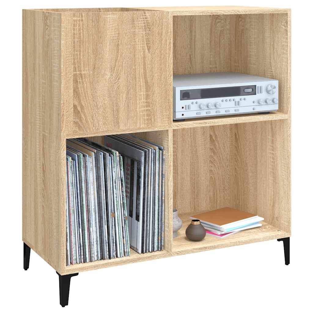 Platenkast 84,5x38x89 cm bewerkt hout sonoma eikenkleurig is nu te koop bij PeponiXL, paradijselijk wonen!