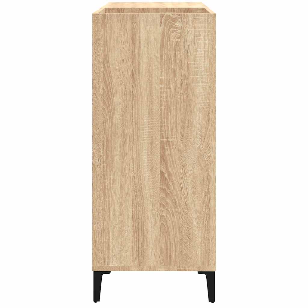 Platenkast 84,5x38x89 cm bewerkt hout sonoma eikenkleurig is nu te koop bij PeponiXL, paradijselijk wonen!