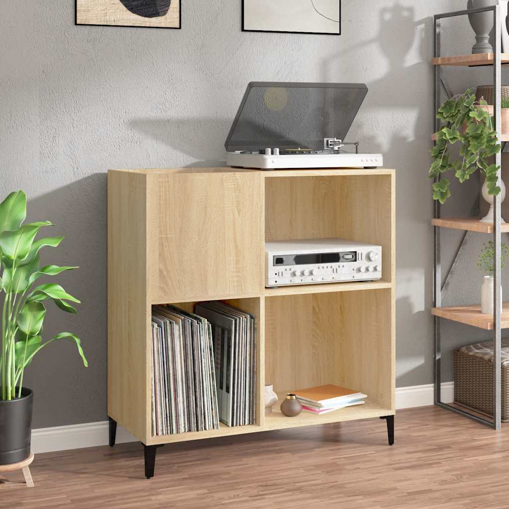 Platenkast 84,5x38x89 cm bewerkt hout sonoma eikenkleurig is nu te koop bij PeponiXL, paradijselijk wonen!