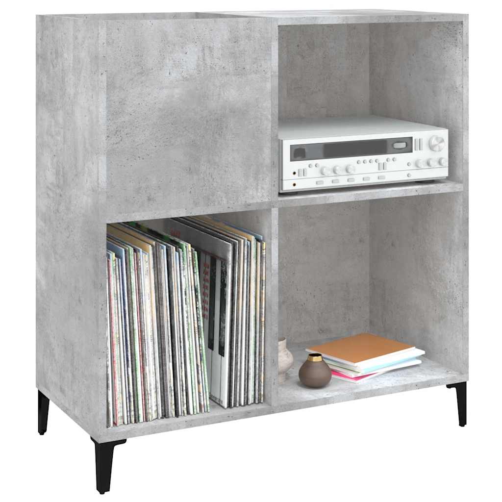 Platenkast 84,5x38x89 cm bewerkt hout betongrijs is nu te koop bij PeponiXL, paradijselijk wonen!