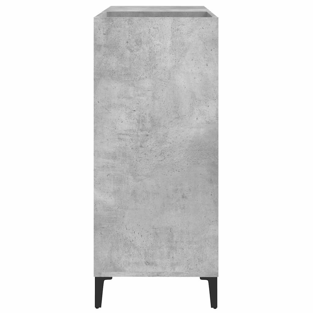 Platenkast 84,5x38x89 cm bewerkt hout betongrijs is nu te koop bij PeponiXL, paradijselijk wonen!