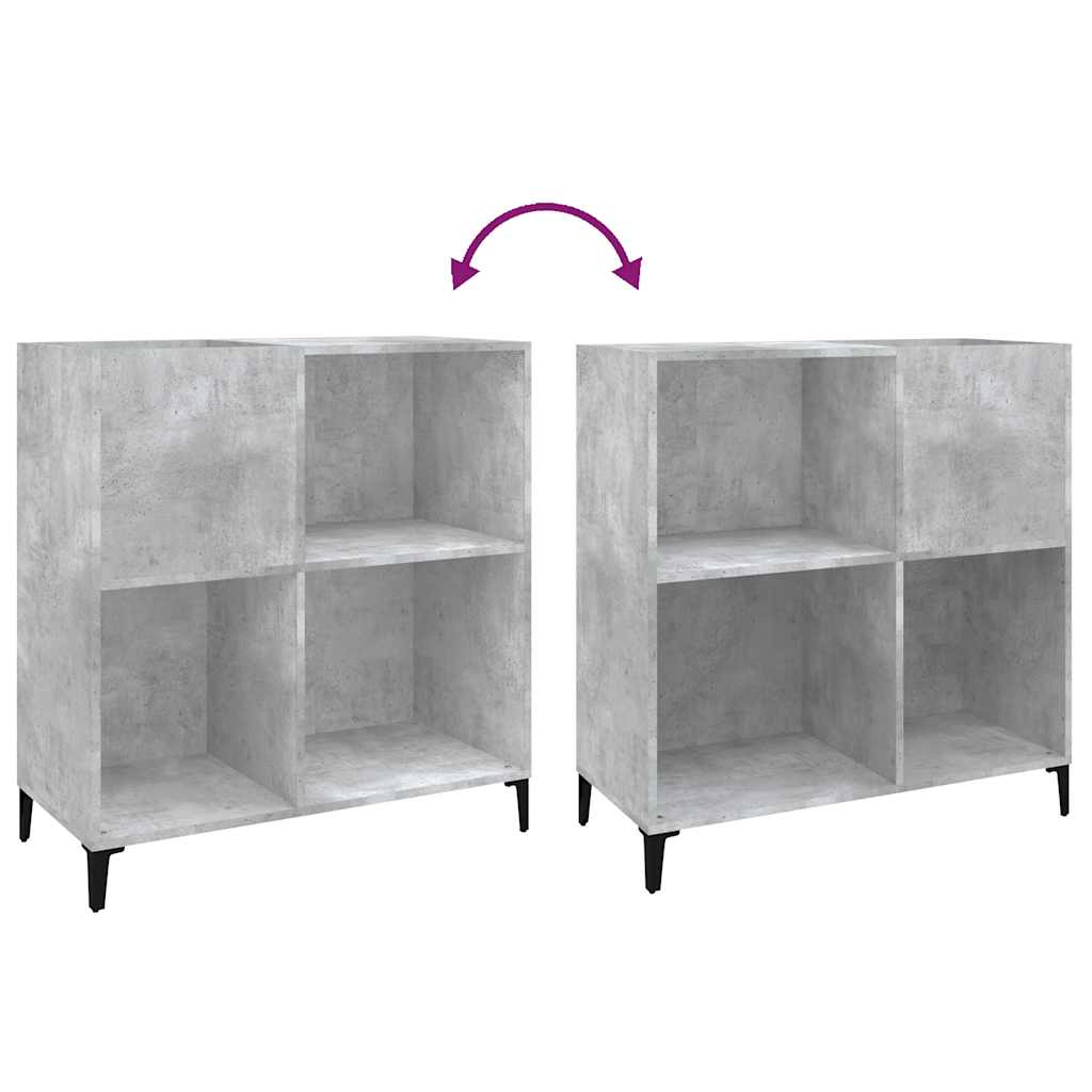 Platenkast 84,5x38x89 cm bewerkt hout betongrijs is nu te koop bij PeponiXL, paradijselijk wonen!
