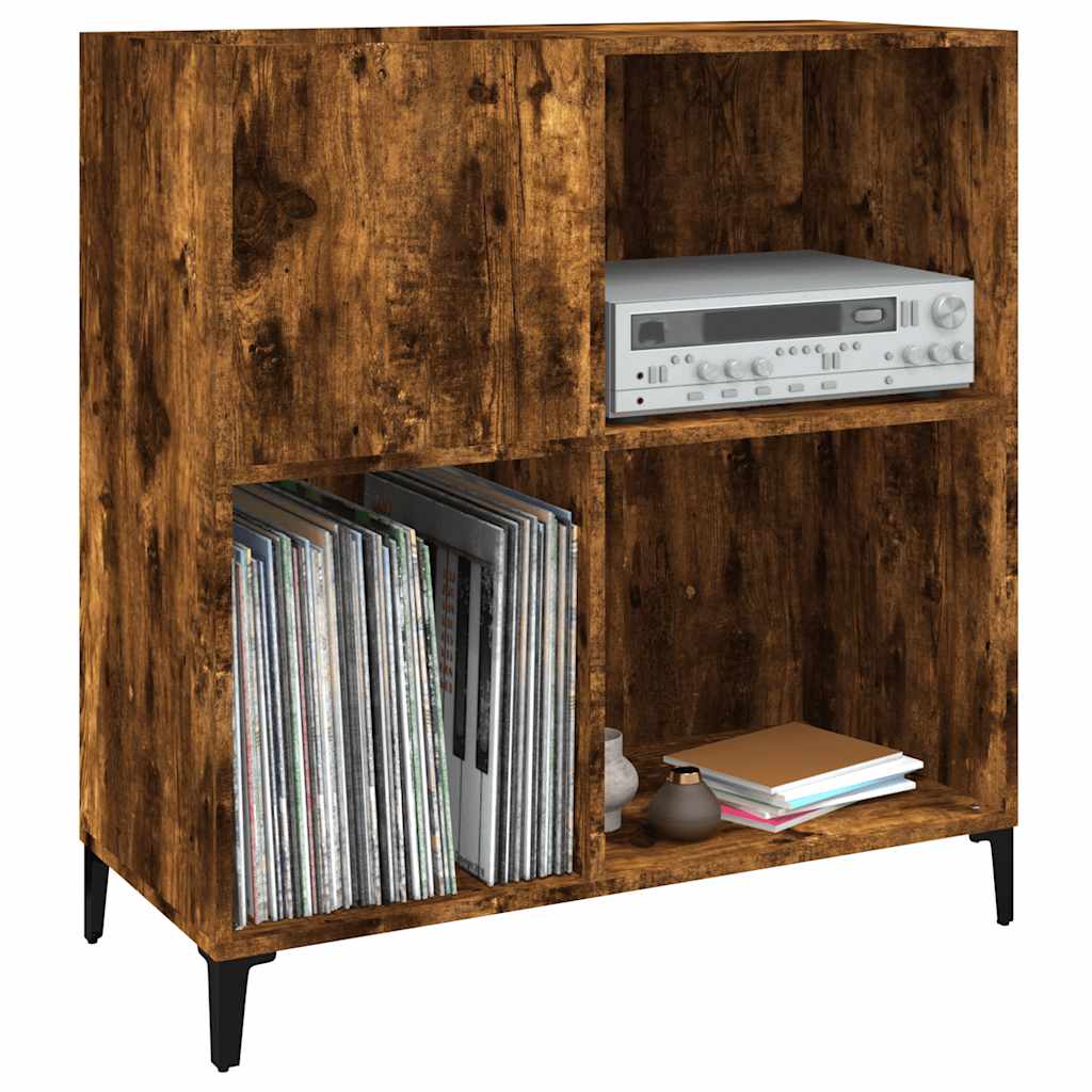 Platenkast 84,5x38x89 cm bewerkt hout gerookt eikenkleurig is nu te koop bij PeponiXL, paradijselijk wonen!