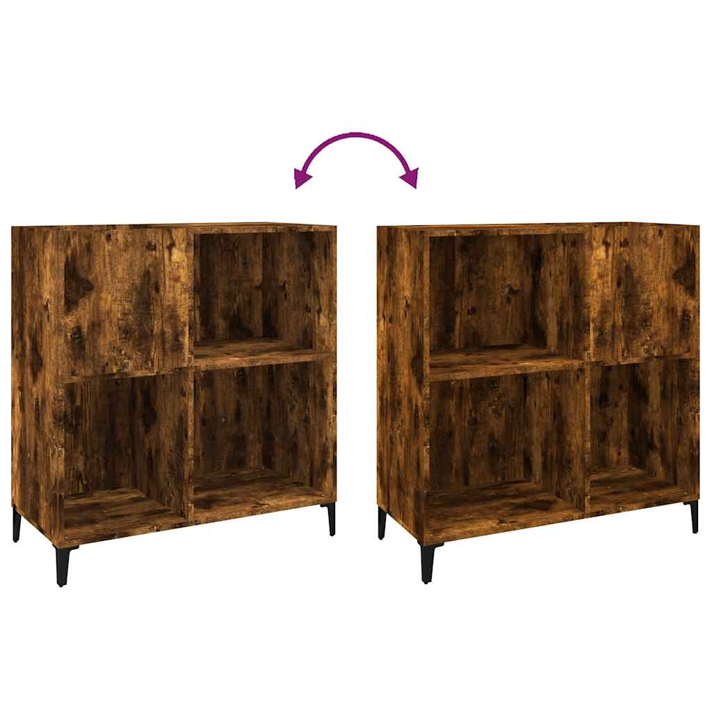 Platenkast 84,5x38x89 cm bewerkt hout gerookt eikenkleurig is nu te koop bij PeponiXL, paradijselijk wonen!