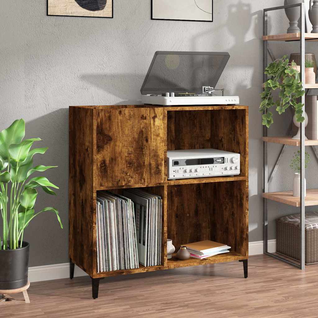 Platenkast 84,5x38x89 cm bewerkt hout gerookt eikenkleurig is nu te koop bij PeponiXL, paradijselijk wonen!