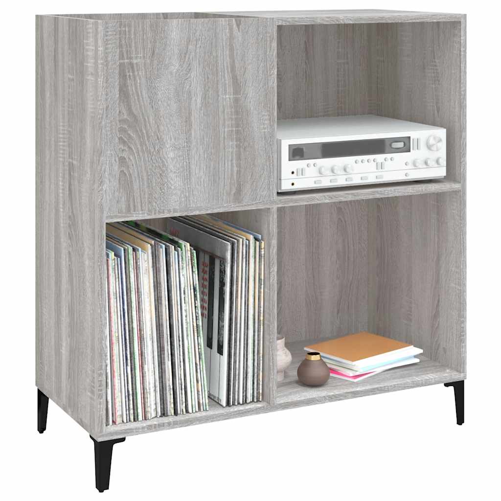 Platenkast 84,5x38x89 cm bewerkt hout grijs sonoma eikenkleurig is nu te koop bij PeponiXL, paradijselijk wonen!