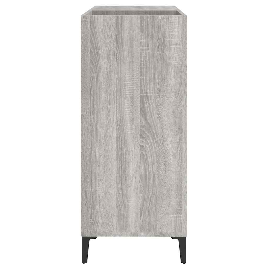 Platenkast 84,5x38x89 cm bewerkt hout grijs sonoma eikenkleurig is nu te koop bij PeponiXL, paradijselijk wonen!