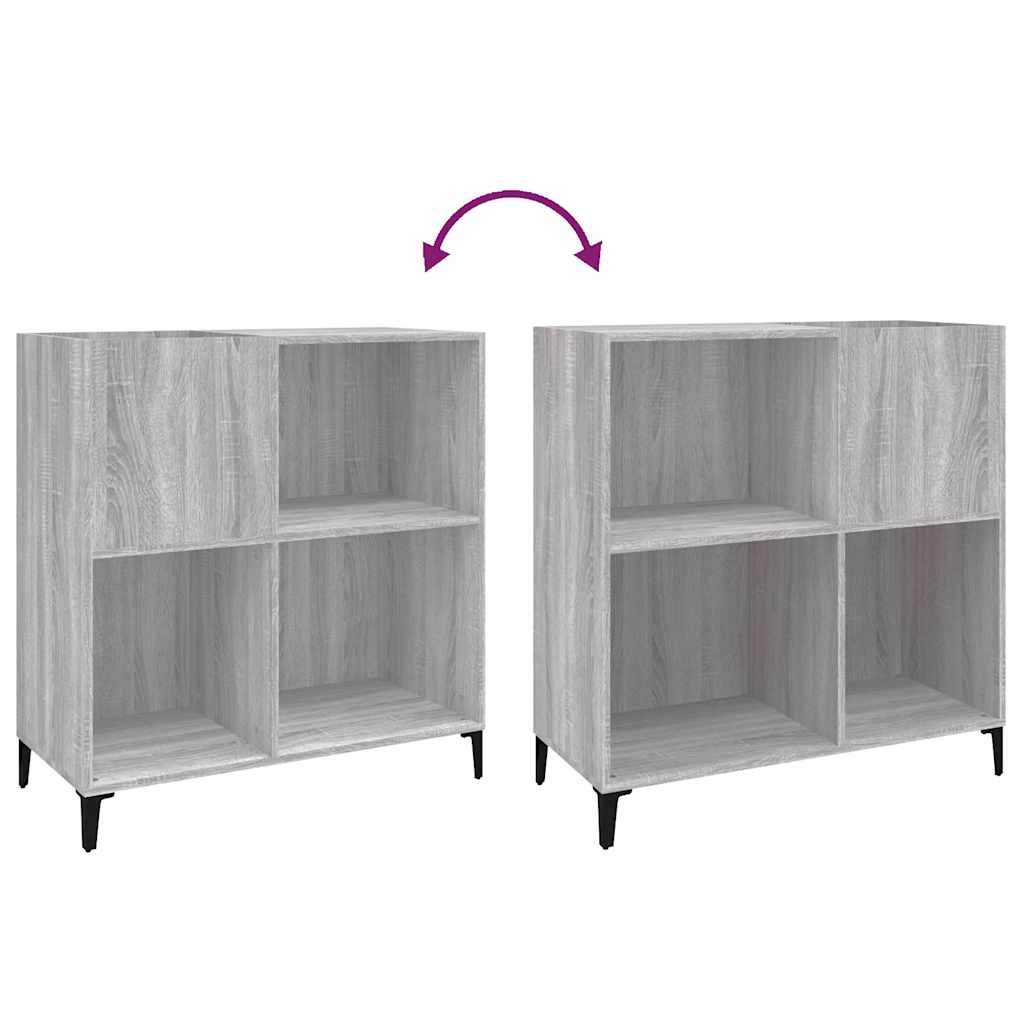 Platenkast 84,5x38x89 cm bewerkt hout grijs sonoma eikenkleurig is nu te koop bij PeponiXL, paradijselijk wonen!