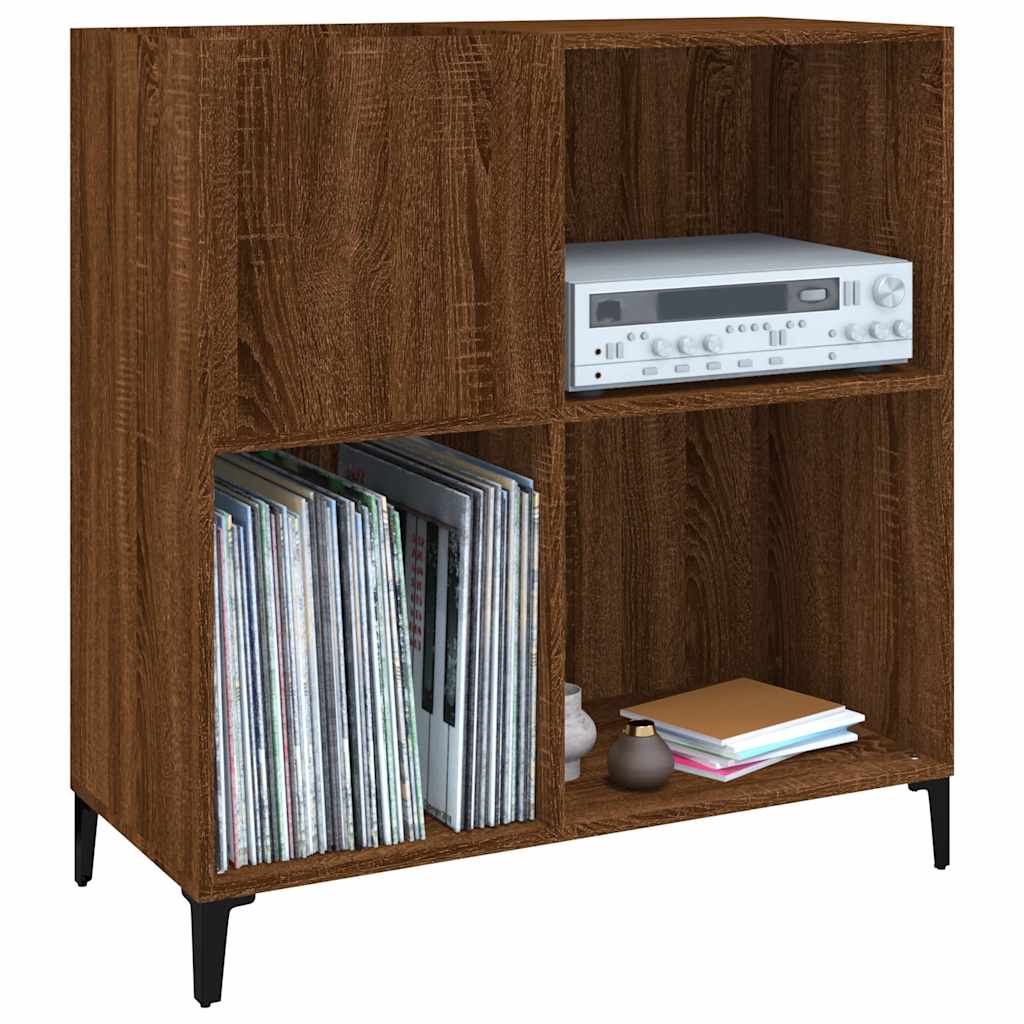 Platenkast 84,5x38x89 cm bewerkt hout bruin eikenkleur is nu te koop bij PeponiXL, paradijselijk wonen!
