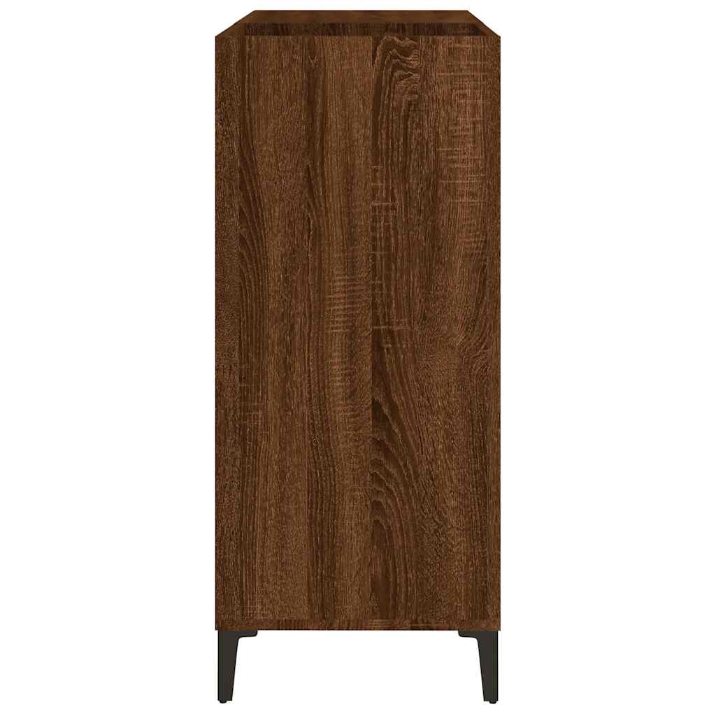 Platenkast 84,5x38x89 cm bewerkt hout bruin eikenkleur is nu te koop bij PeponiXL, paradijselijk wonen!