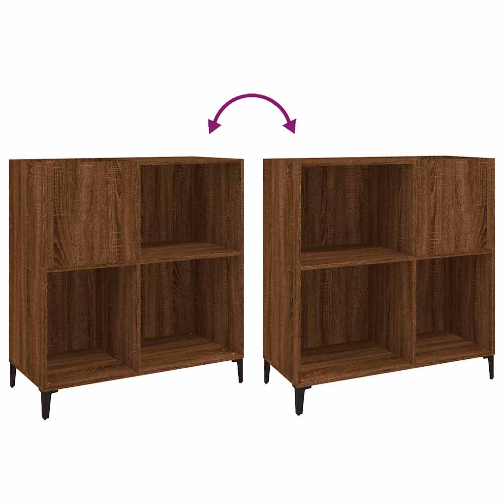 Platenkast 84,5x38x89 cm bewerkt hout bruin eikenkleur is nu te koop bij PeponiXL, paradijselijk wonen!