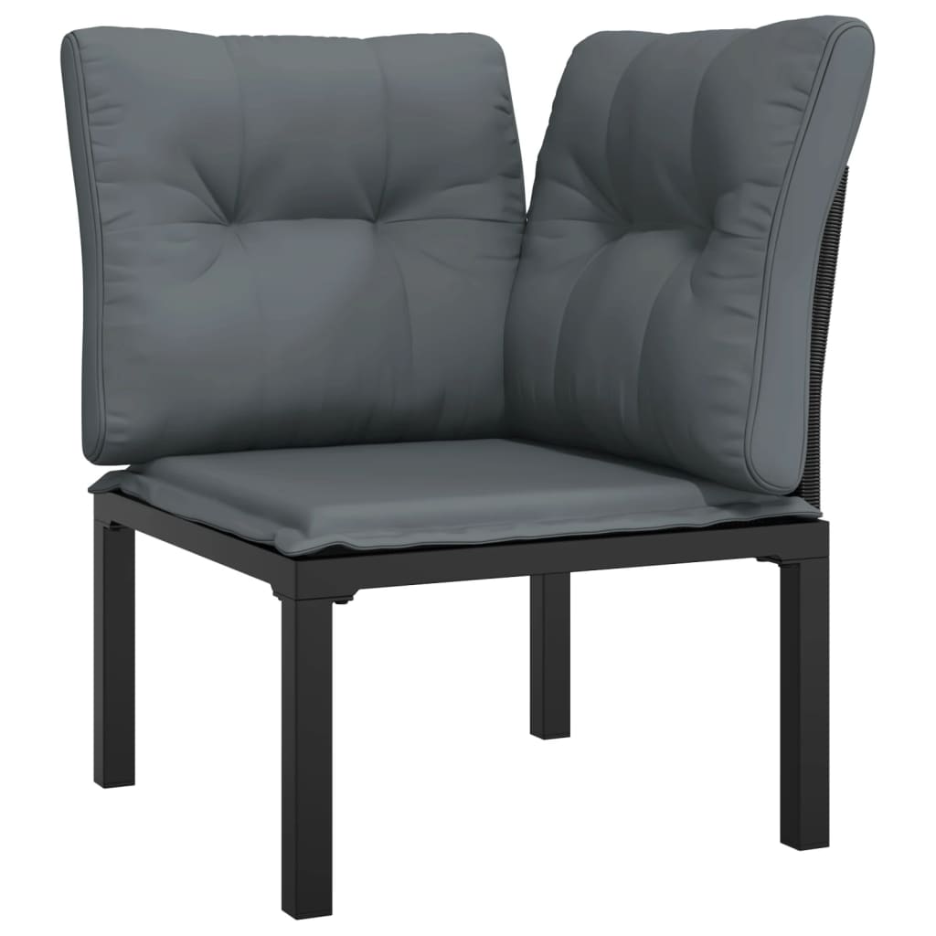 6-delige Loungeset poly rattan zwart en grijs is nu te koop bij PeponiXL, paradijselijk wonen!