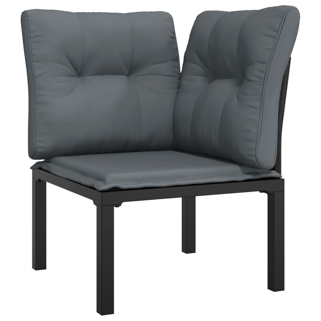 6-delige Loungeset poly rattan zwart en grijs is nu te koop bij PeponiXL, paradijselijk wonen!