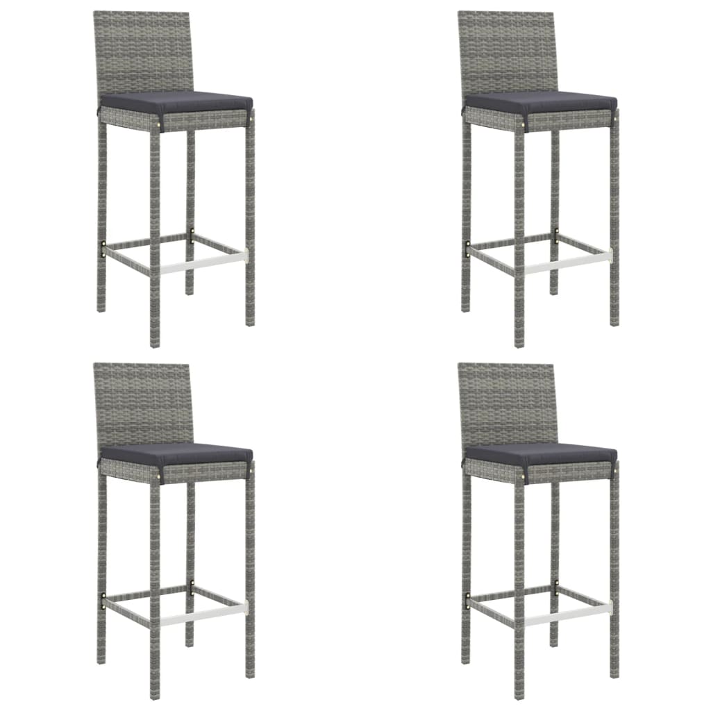 5-delige Tuinbarset met kussens poly rattan grijs is nu te koop bij PeponiXL, paradijselijk wonen!