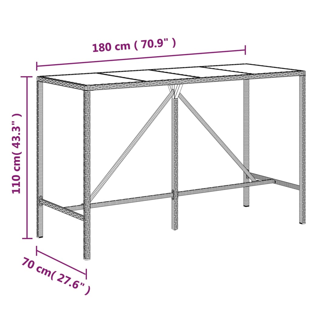 11-delige Tuinbarset poly rattan en massief acaciahout grijs is nu te koop bij PeponiXL, paradijselijk wonen!