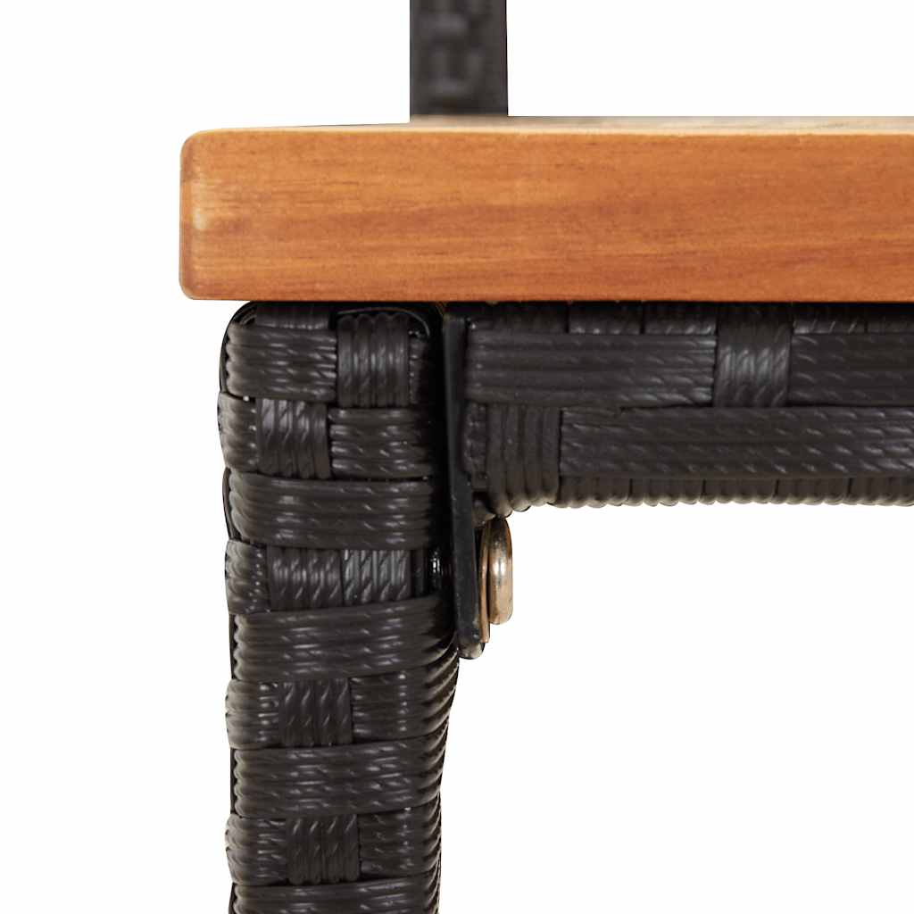 5-delige Tuinbarset poly rattan en massief acaciahout zwart is nu te koop bij PeponiXL, paradijselijk wonen!