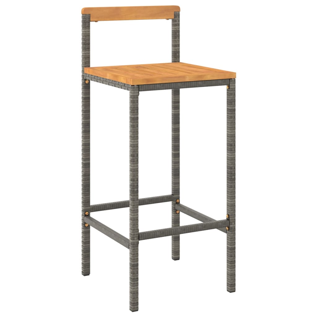 9-delige Tuinbarset poly rattan en massief acaciahout grijs is nu te koop bij PeponiXL, paradijselijk wonen!